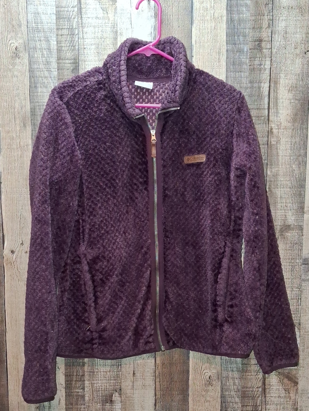 Women's Columbia Cozy Plush Full-Zip Jacket - Deep Plum Sweatshirt Size L Large